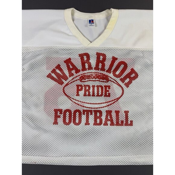 Rare Vintage 80s Russell Ahtletic Warrior Pride Football Jersey USA Made XL #75 - Picture 3 of 12